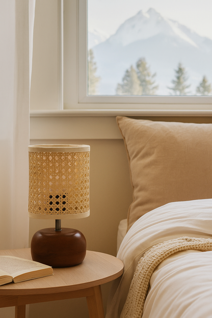 Handwoven Rattan Table Lamp for Cozy Home Décor - Beckett