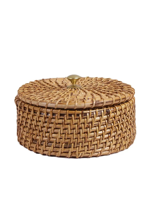 Cane Solid Casserole, 1000ml, Set of 1, Beige, Brown - Anika