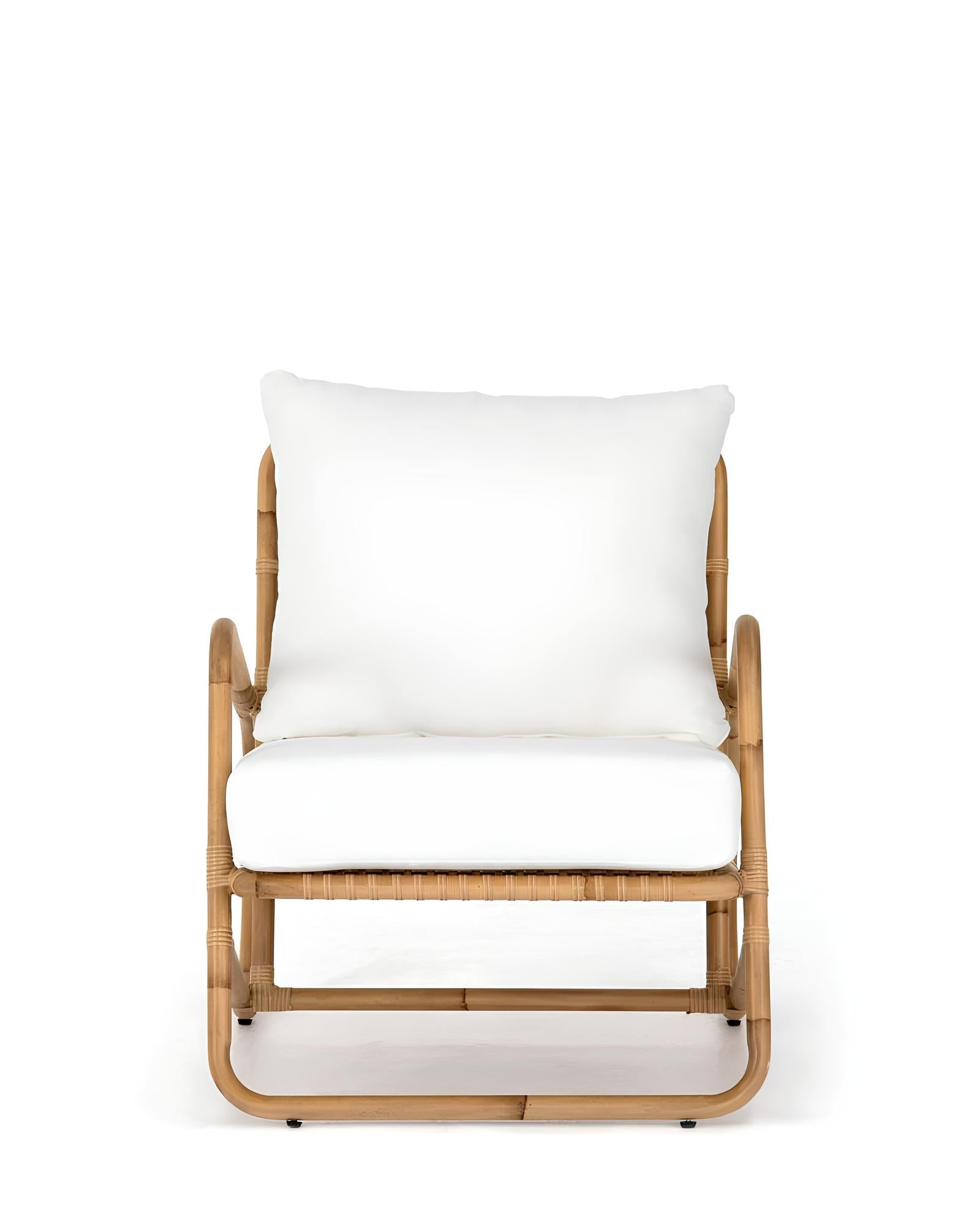Cane Chairs for Balcony | Rattan Accent Chair with Cushion - Anaisha by Akway