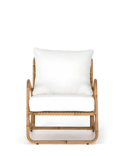 Cane Chairs for Balcony | Rattan Accent Chair with Cushion - Anaisha by Akway