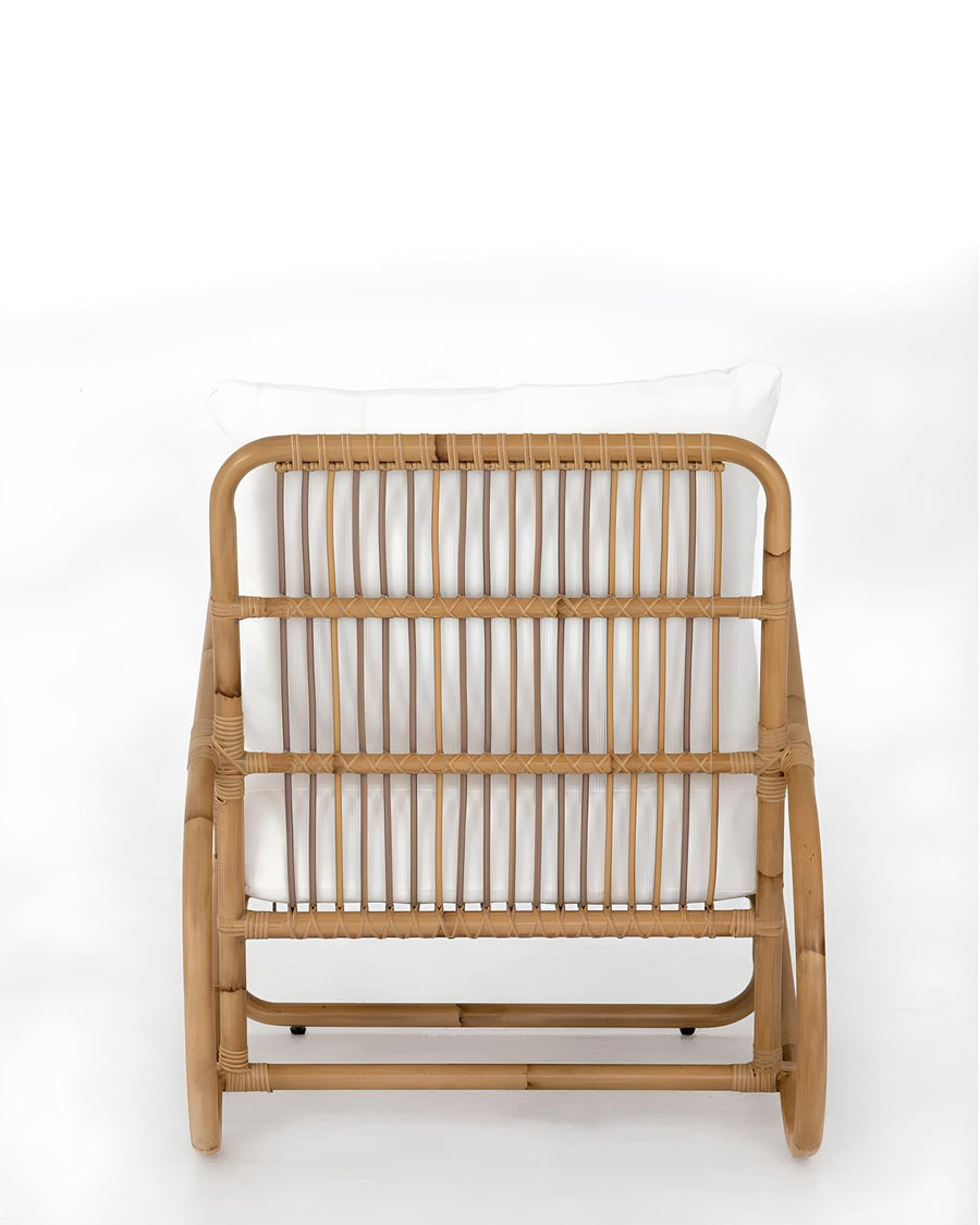 Cane Chairs for Balcony | Rattan Accent Chair with Cushion - Anaisha by Akway