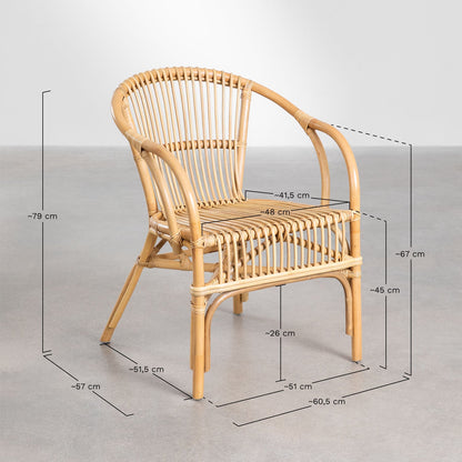 Cane chairs for Lounge | Bamboo Chairs for garden - Larisa by Akway