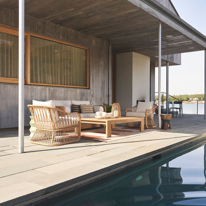 Cane Chair for Living Room | Rattan Lounge Chair with Cushion - Adah by Akway