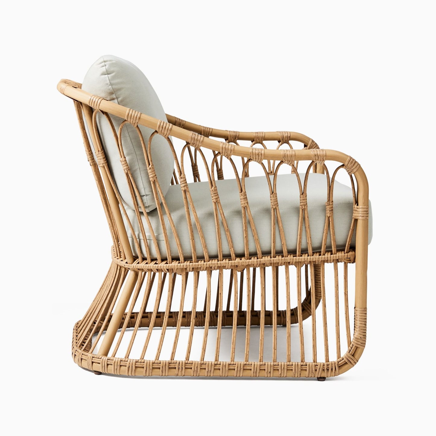 Cane Chair for Living Room | Rattan Lounge Chair with Cushion - Adah by Akway