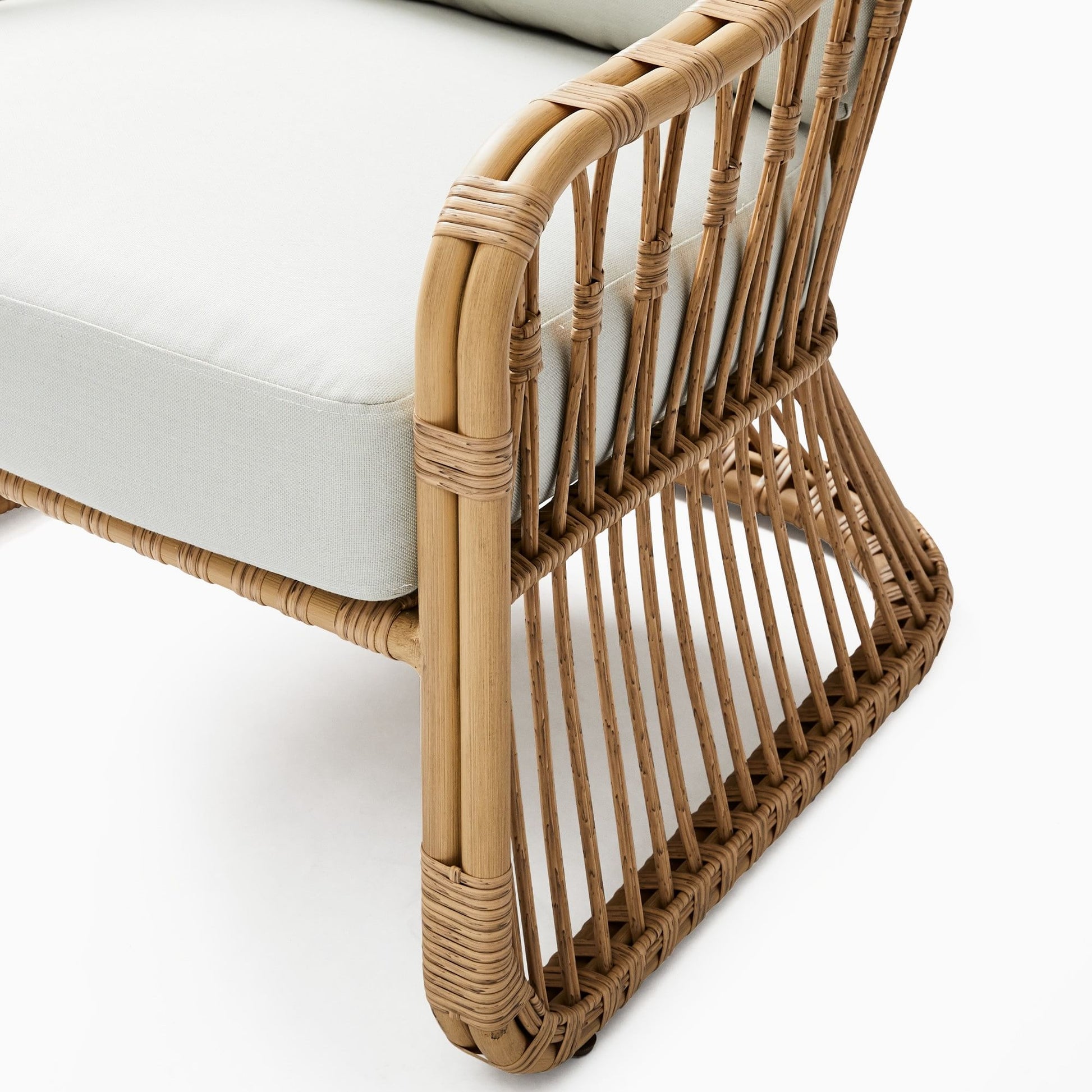 Cane Chair for Living Room | Rattan Lounge Chair with Cushion - Adah by Akway