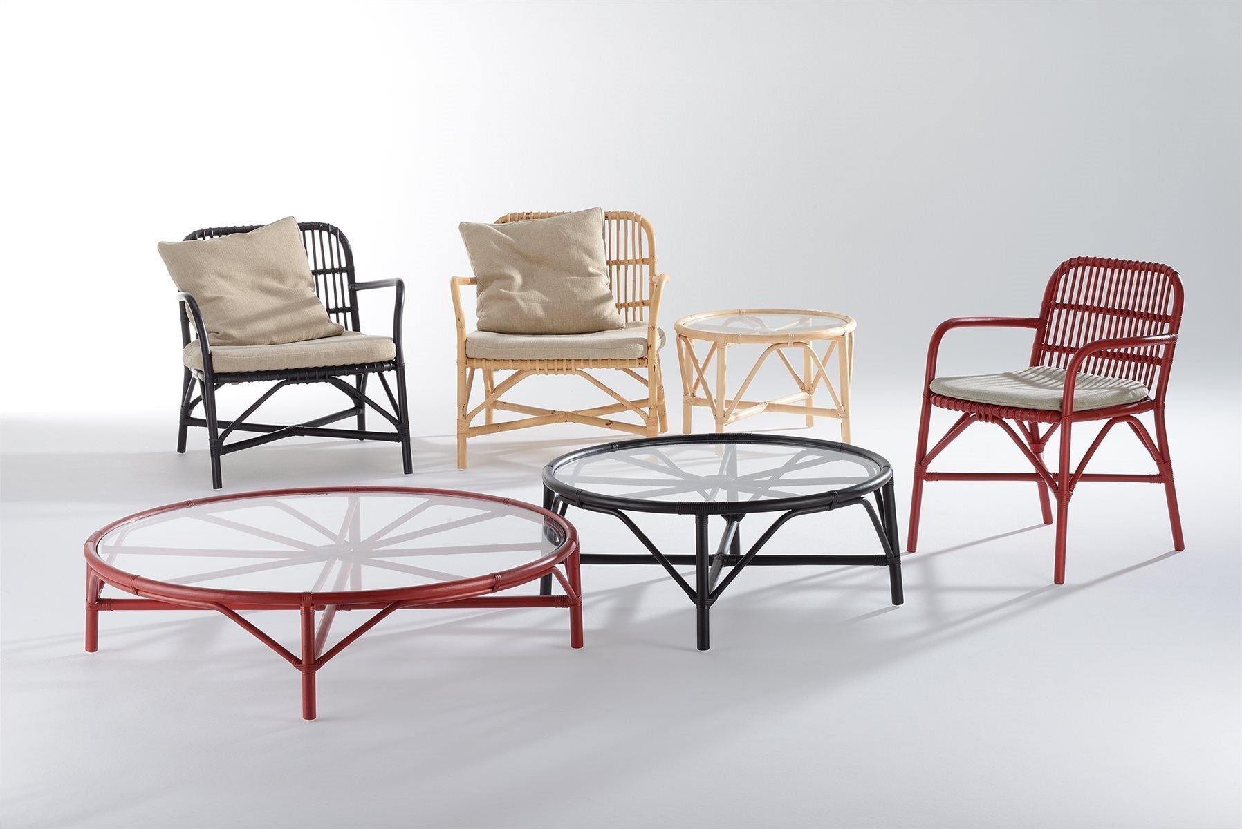 Cane Chair Set for Living Room | Bamboo Lounge Chair - Ananya by Akway