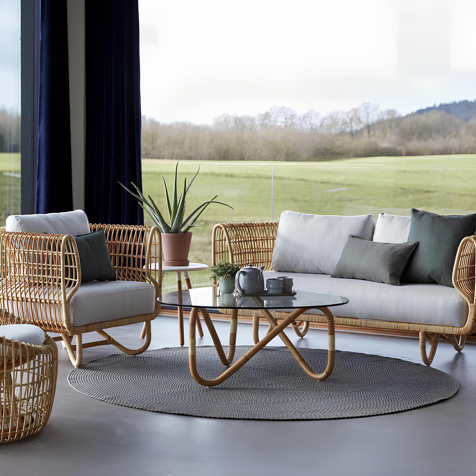 Cane chairs for Lounge | Bamboo Chairs for Living rooms- Kashvi by Akway