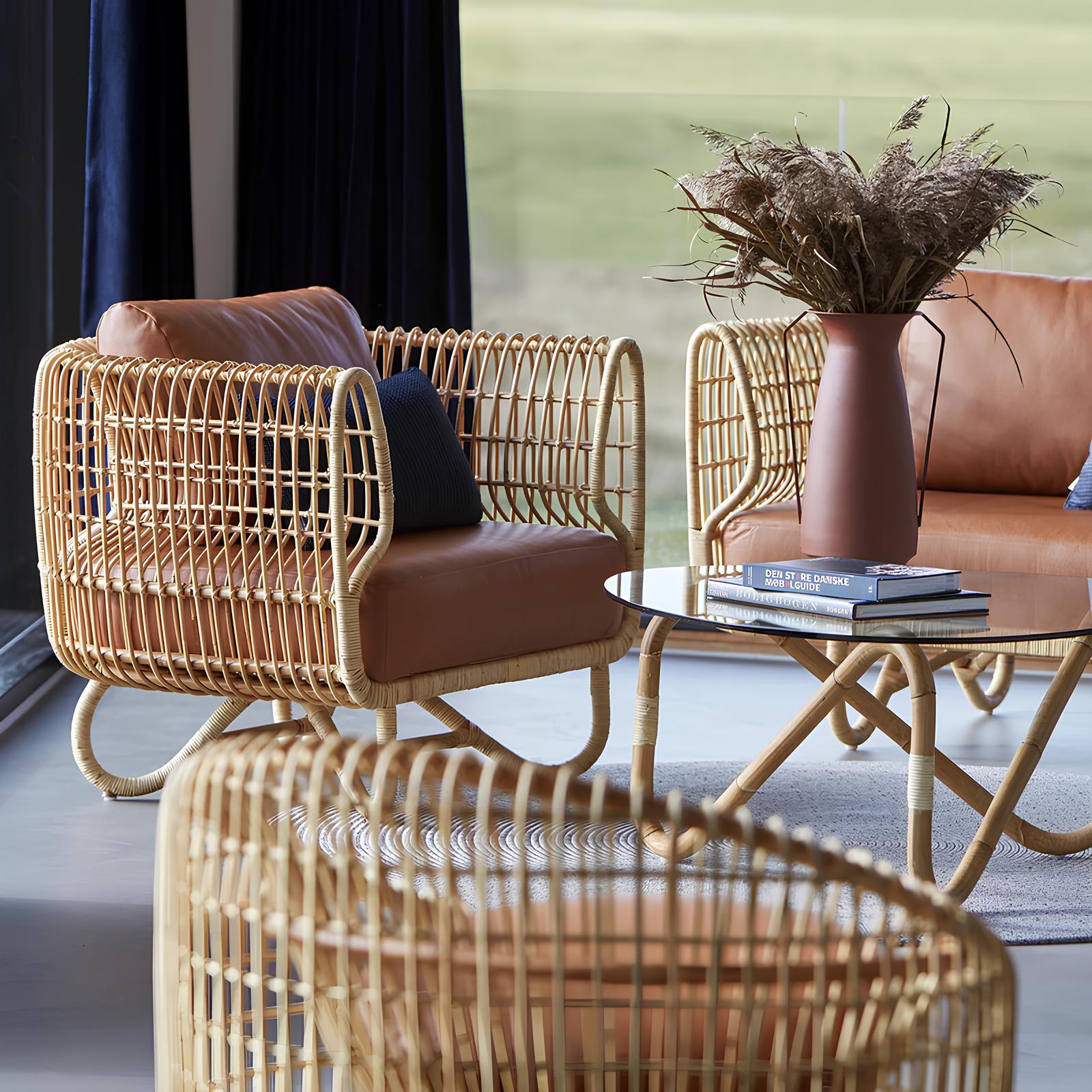 Cane chairs for Lounge | Bamboo Chairs for Living rooms- Kashvi by Akway