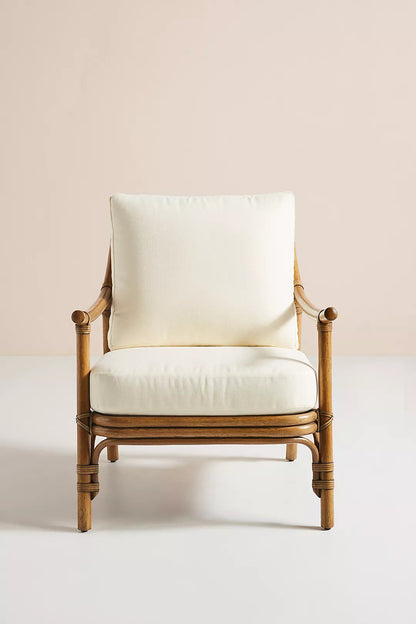 Cane Lounge Chair for Living Room | Rattan Chair with Cushion - Anala by Akway