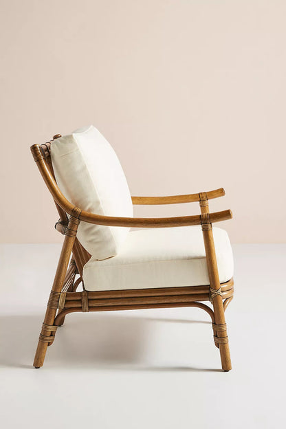Cane Lounge Chair for Living Room | Rattan Chair with Cushion - Anala by Akway