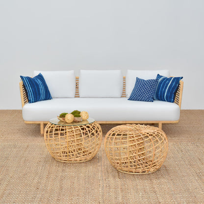 Cane Outdoor Sofa with Cushion for Patio - Adah by Akway