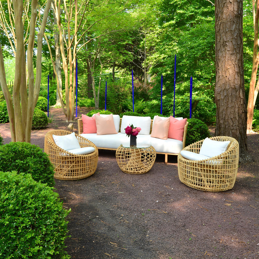 Cane Outdoor Sofa with Cushion for Patio - Adah by Akway