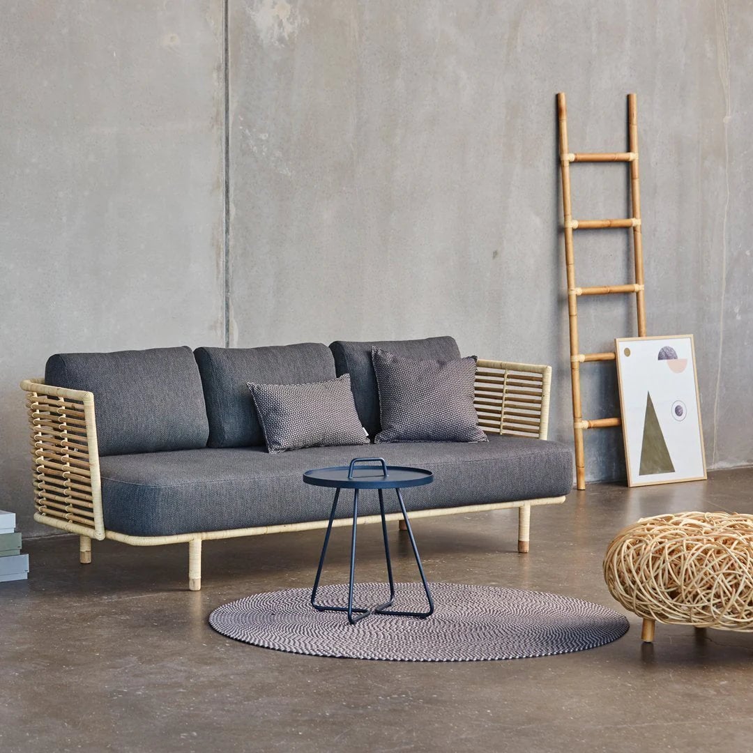 Cane Outdoor Sofa with Cushion for Patio - Anandita by Akway