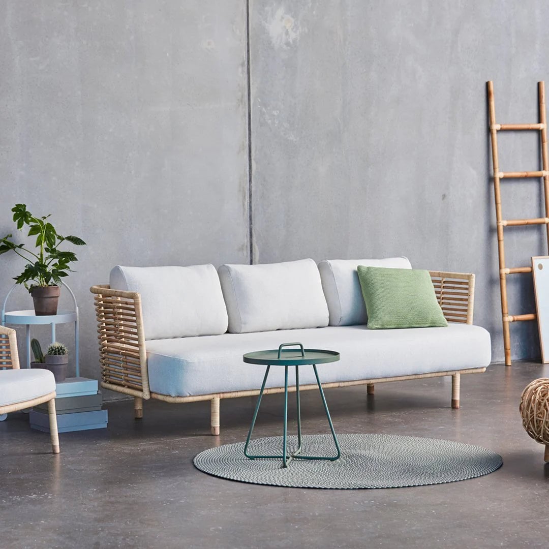 Cane Outdoor Sofa with Cushion for Patio - Anandita by Akway
