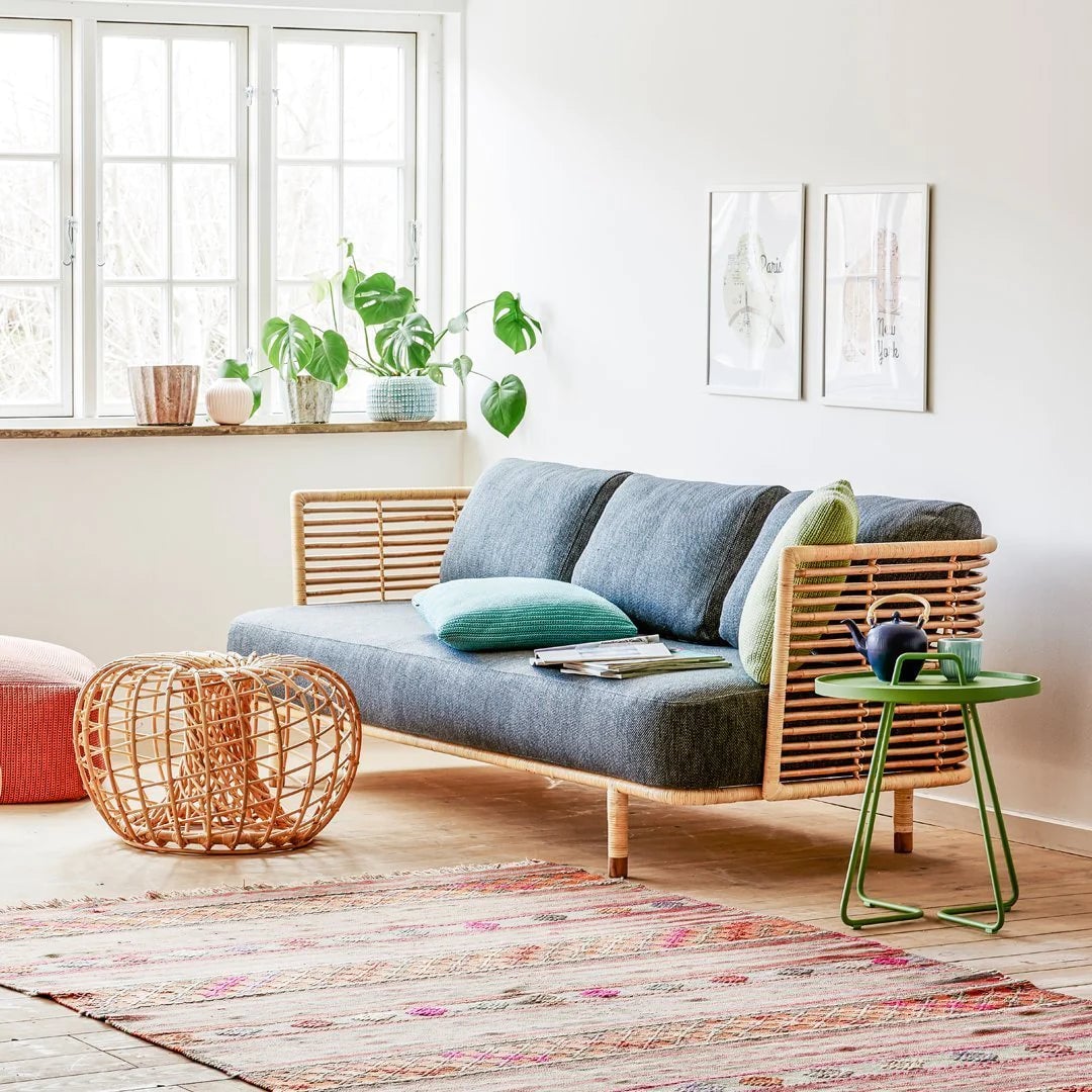 Cane Outdoor Sofa with Cushion for Patio - Anandita by Akway