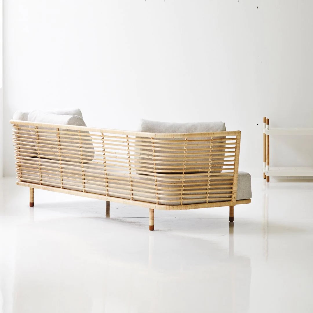 Cane Outdoor Sofa with Cushion for Patio - Anandita by Akway