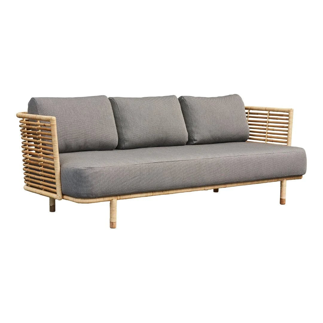 Cane Outdoor Sofa with Cushion for Patio - Anandita by Akway