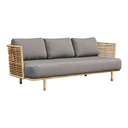 Cane Outdoor Sofa with Cushion for Patio - Anandita by Akway