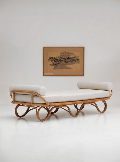 Cane Outdoor Sofa with Cushion for Patio - Anbarasi by Akway