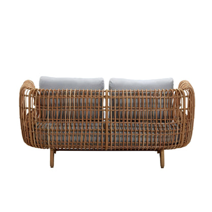 Cane Outdoor Sofa with Cushion for Patio - Kashvi by Akway