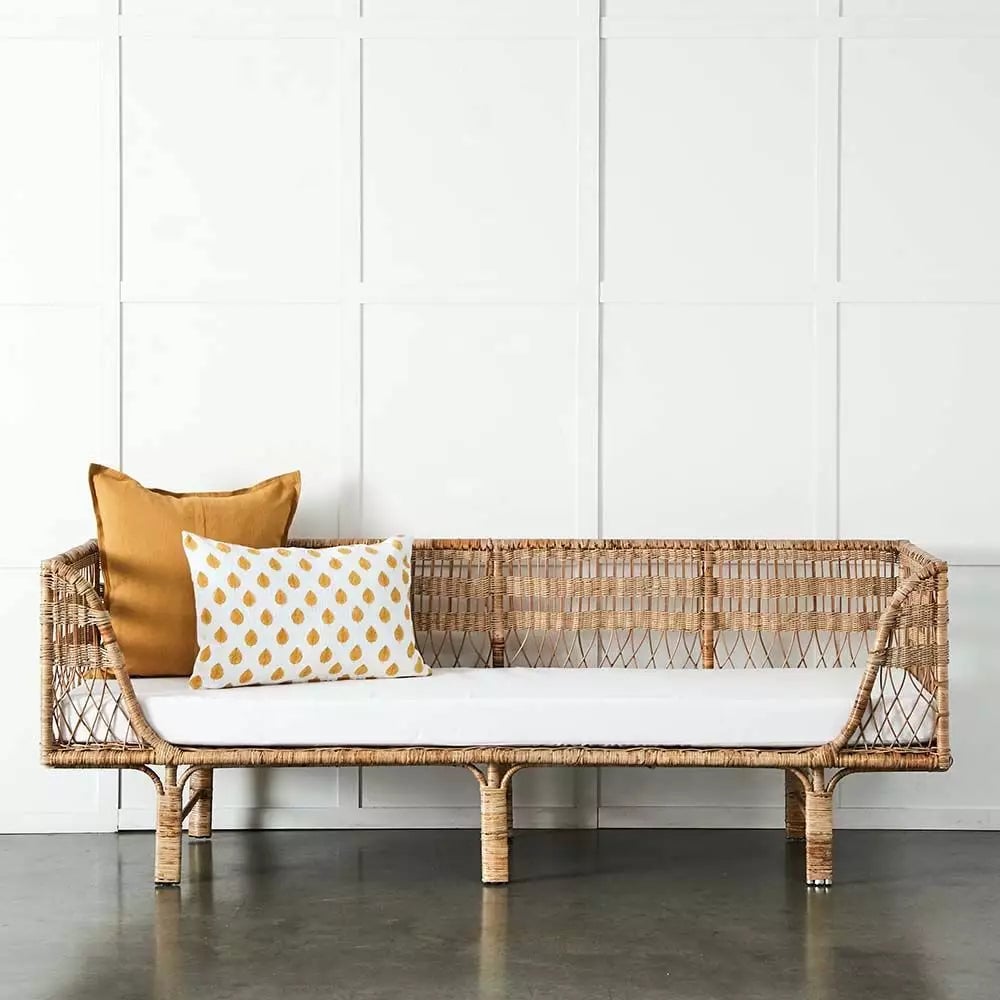 Cane Outdoor Sofa with Cushion for Patio - Shrishti by Akway