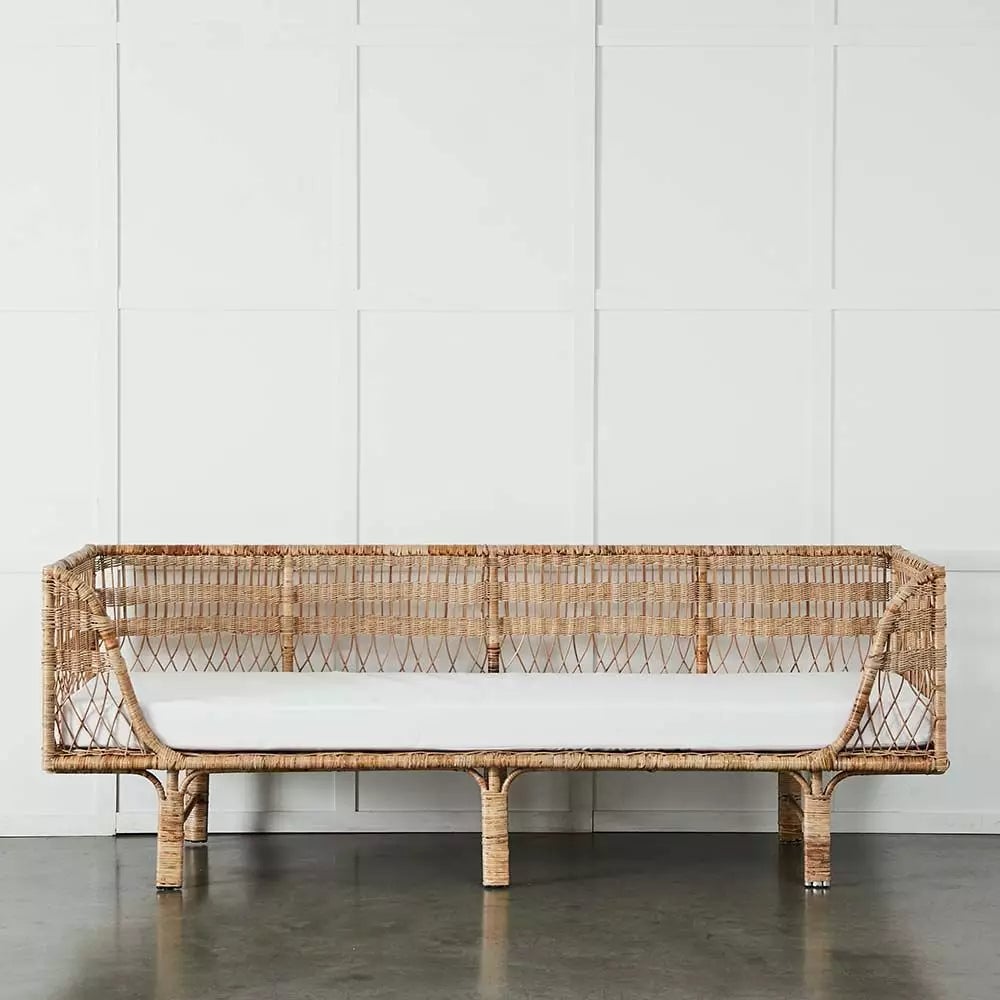 Cane Outdoor Sofa with Cushion for Patio - Shrishti by Akway