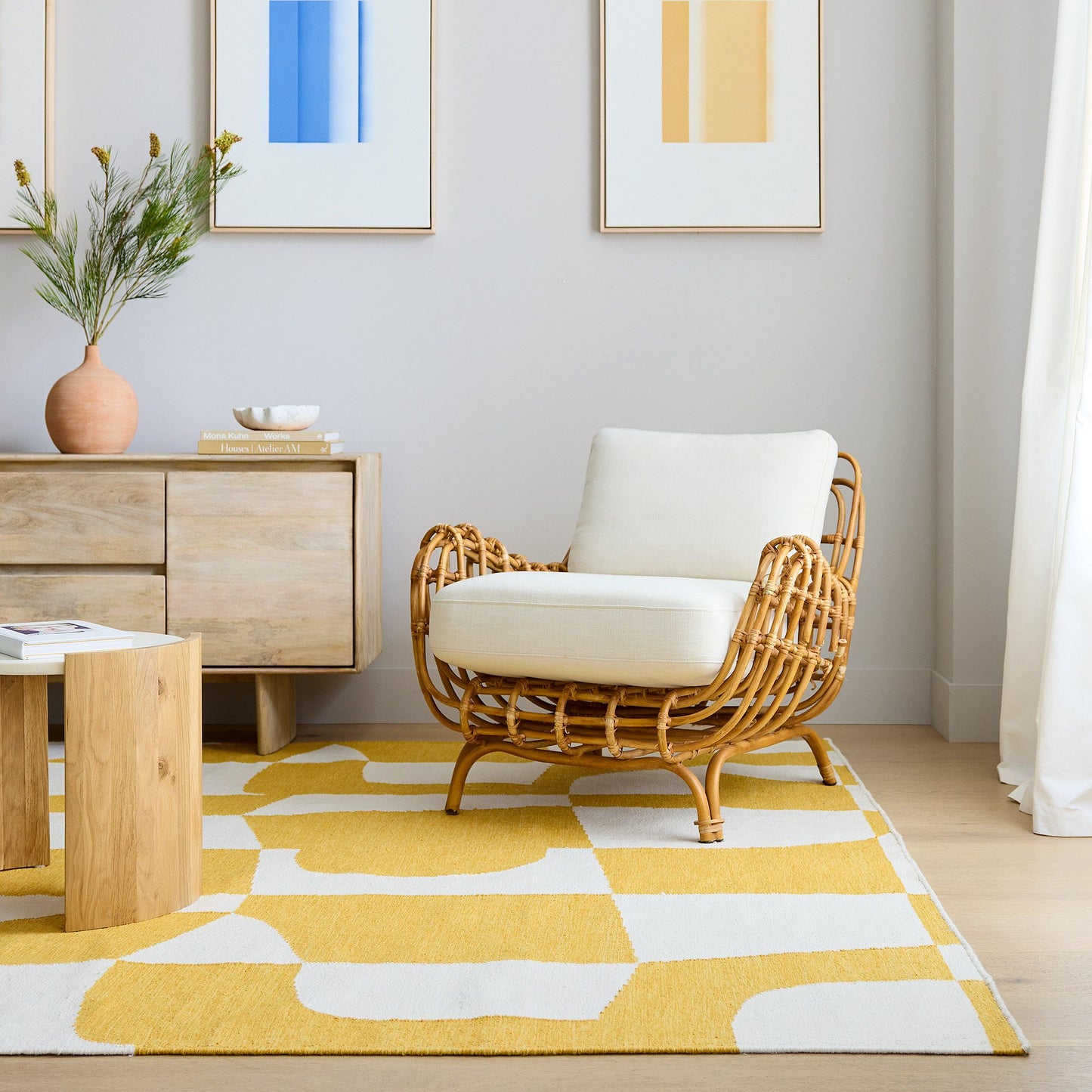 Cane chairs for Lounge | Bamboo Chairs for Living rooms- Kimaya - Akway