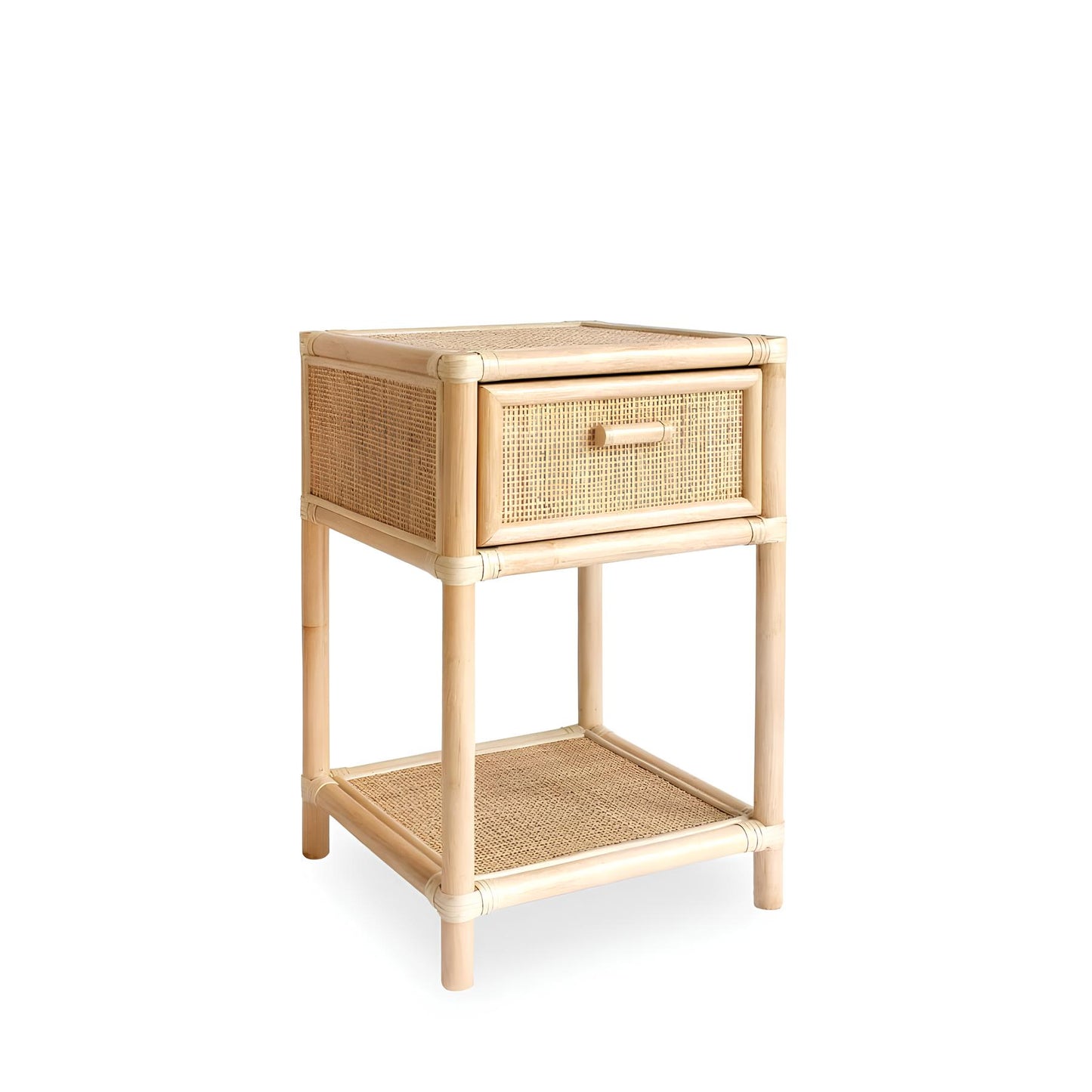 Rattan Bedside Table | Cane Side table | Bamboo table - Ishita - Akway