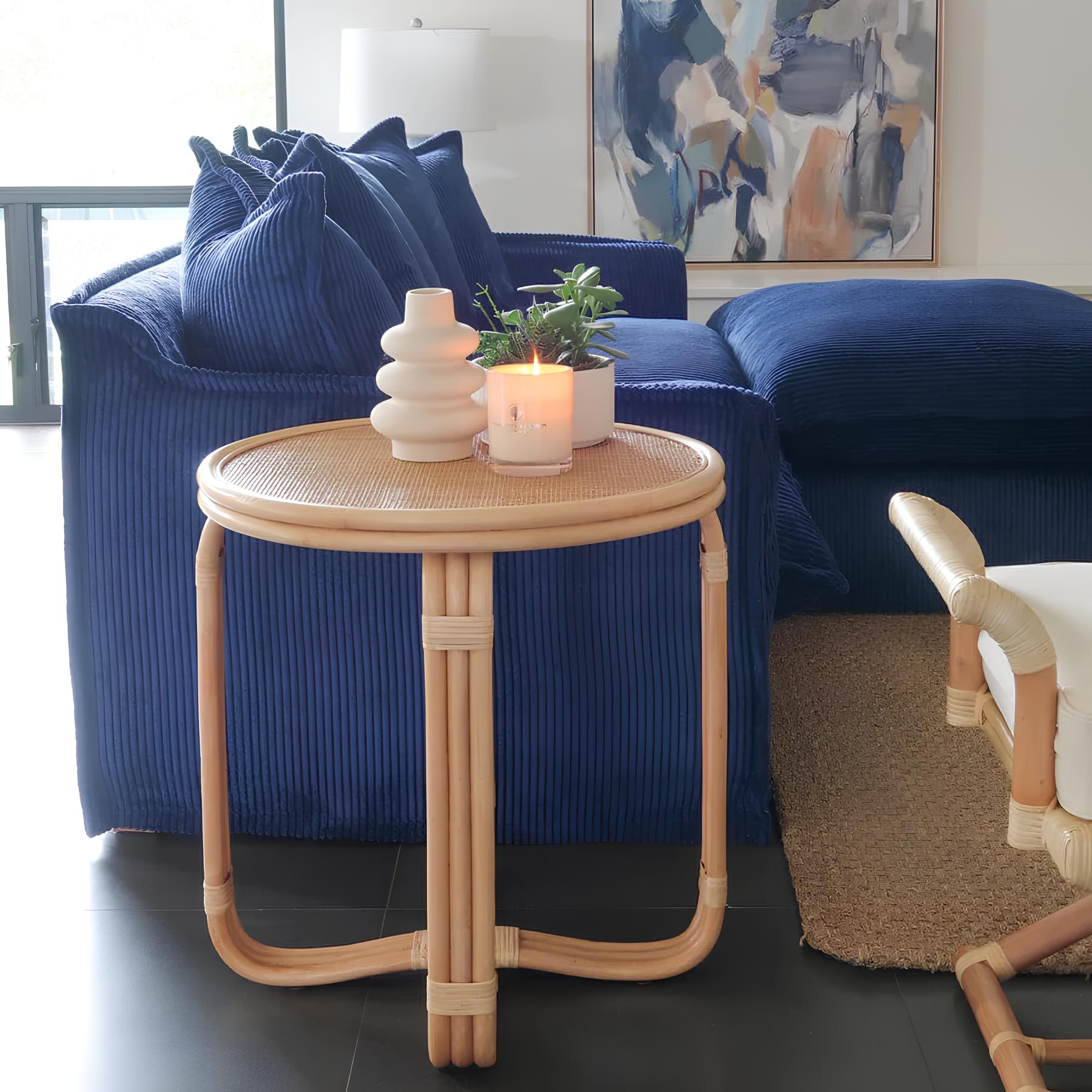 Rattan Bedside Table | Cane Side table | Bamboo table - Krisha - Akway