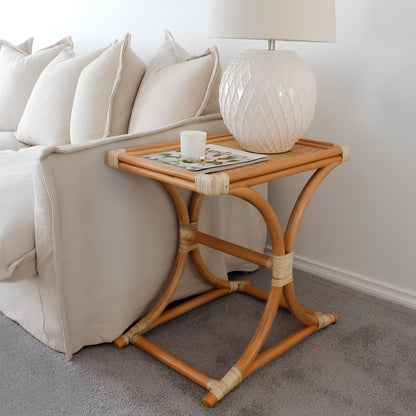 Rattan Bedside Table | Cane Side table | Bamboo table - Larisa - Akway