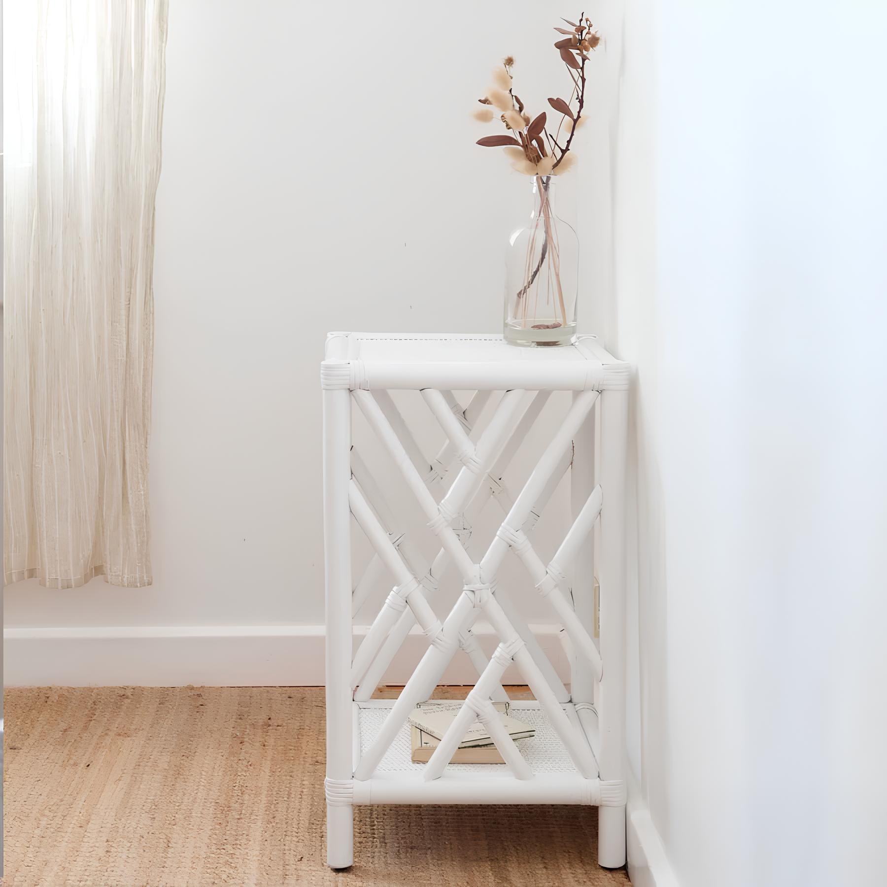 Rattan Bedside Table | Cane Side table | Bamboo table - Kashvi - Akway