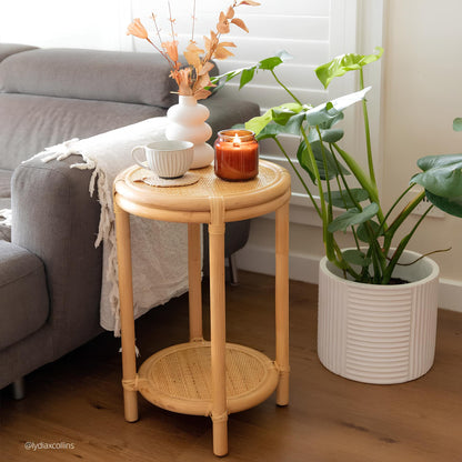 Rattan Bedside Table | Cane Side table | Bamboo table - Kimaya - Akway