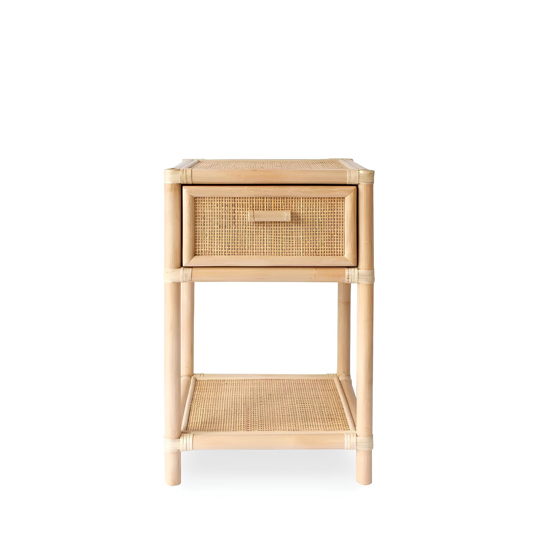 Rattan Bedside Table | Cane Side table | Bamboo table - Ishita - Akway