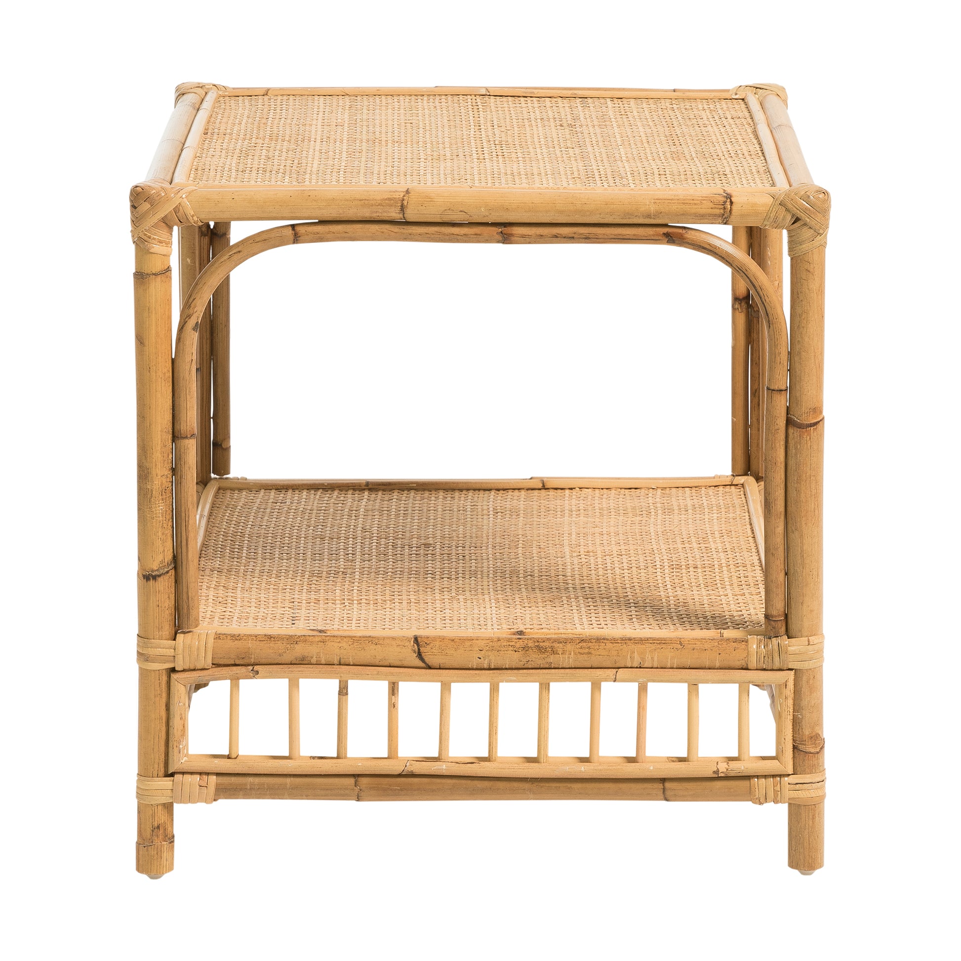 Rattan Bedside Table | Cane Side table | Bamboo table - Ananya - Akway