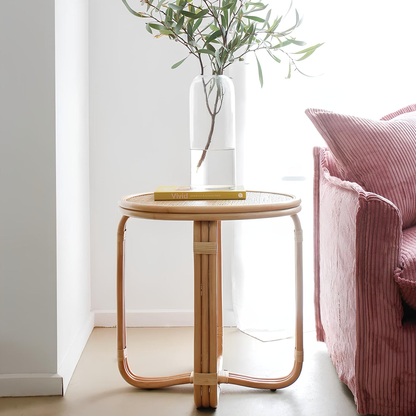 Rattan Bedside Table | Cane Side table | Bamboo table - Krisha - Akway