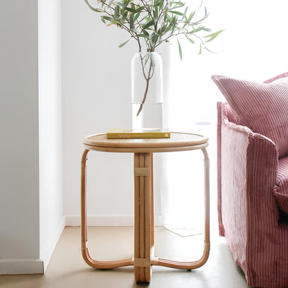 Rattan Bedside Table | Cane Side table | Bamboo table - Krisha - Akway