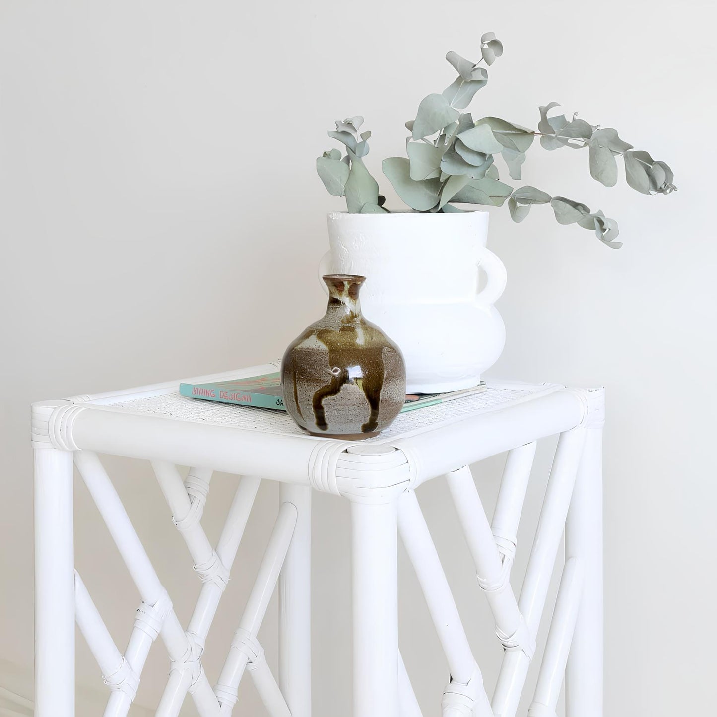 Rattan Bedside Table | Cane Side table | Bamboo table - Kashvi - Akway