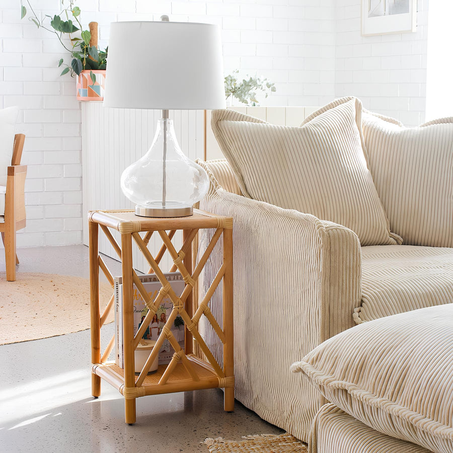 Rattan Bedside Table | Cane Side table | Bamboo table - Kaia - Akway