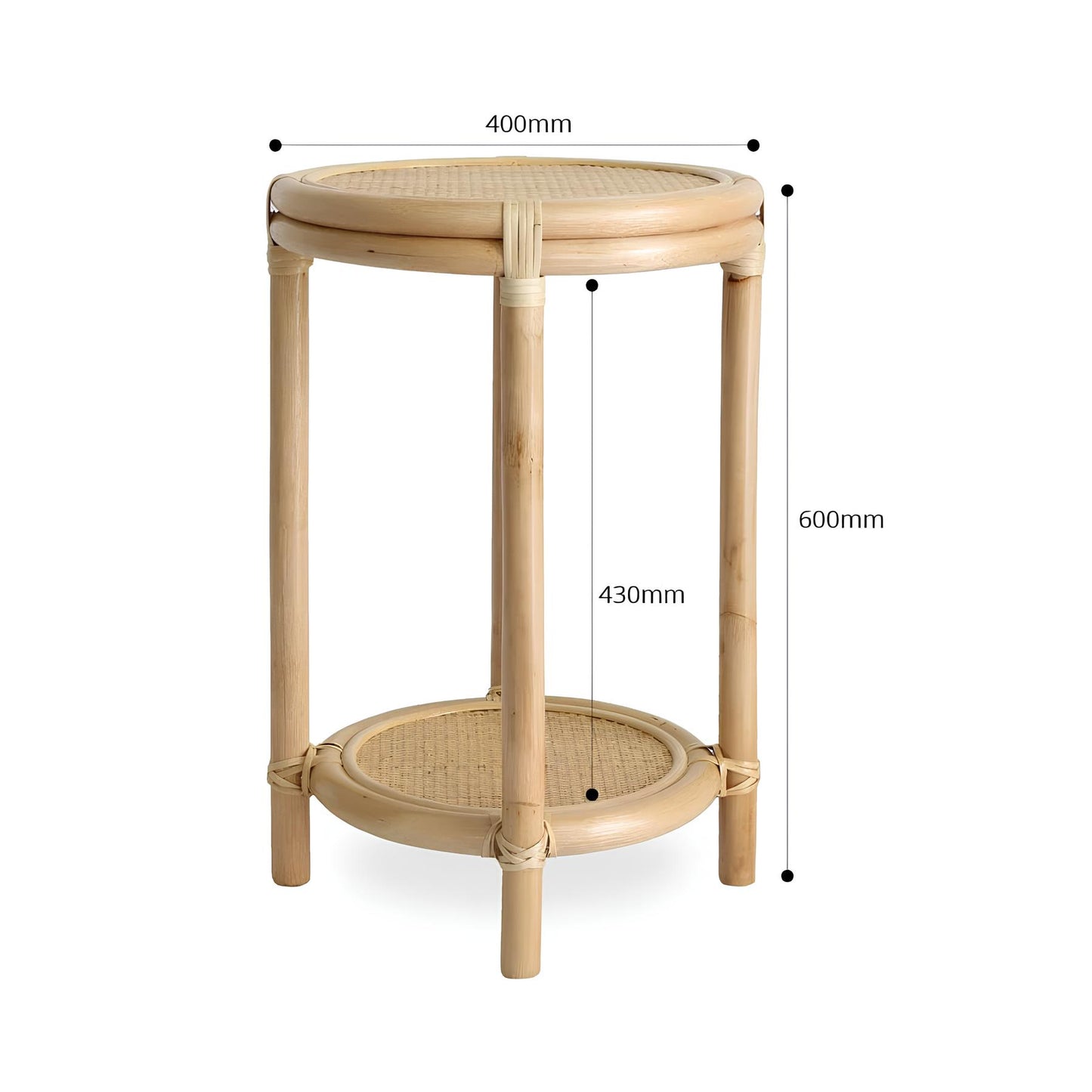 Rattan Bedside Table | Cane Side table | Bamboo table - Kimaya - Akway