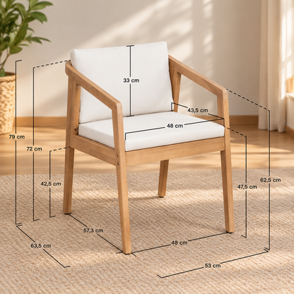Rattan Dining Chair with Cushion for Dining Room - Anika by Akway - Furniture > Chairs