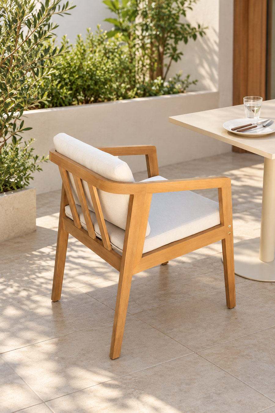Rattan Dining Chair with Cushion for Dining Room - Anika by Akway - Furniture > Chairs