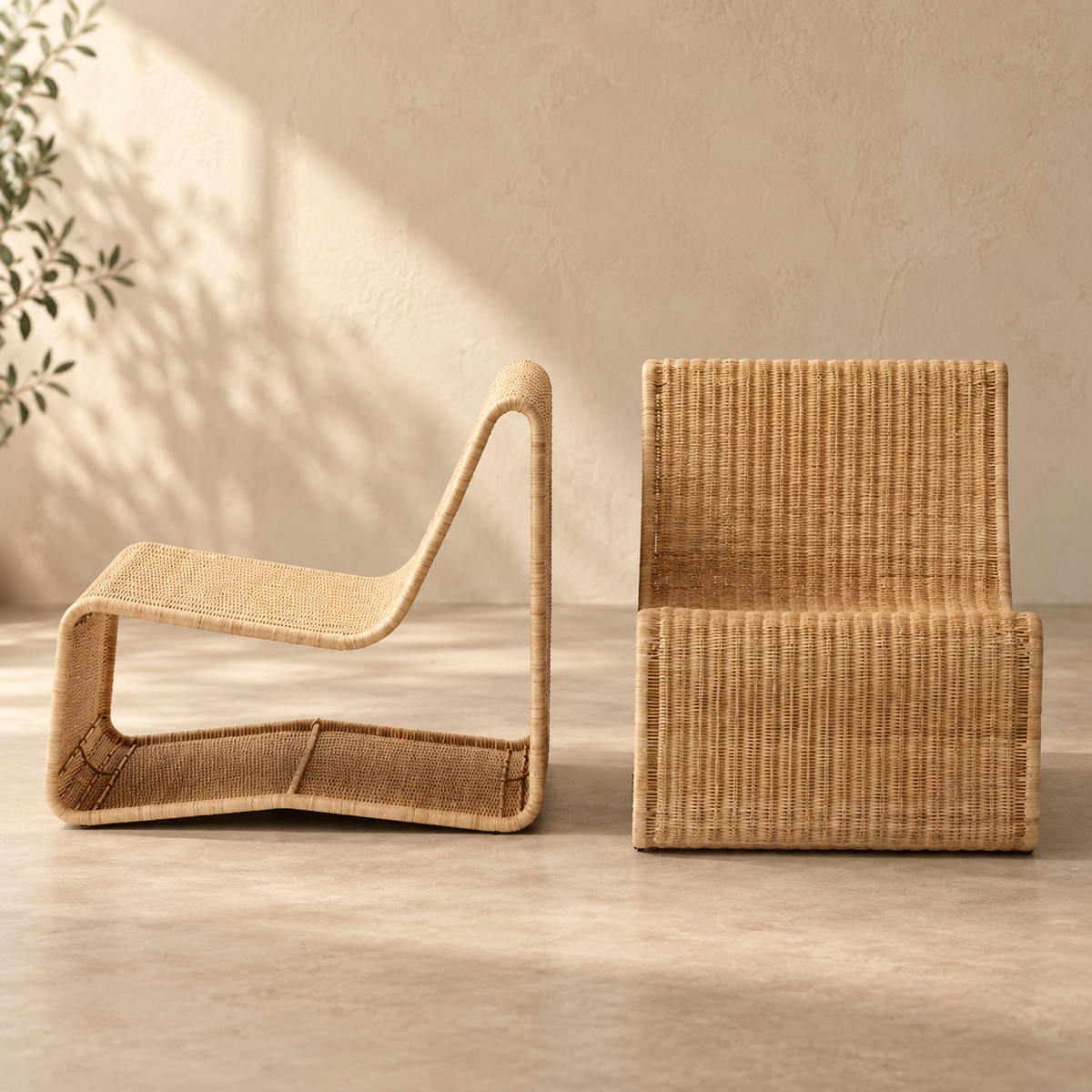 Wicker chairs for Lounge | Cane Chairs for garden - Navya by Akway - Furniture > Chairs