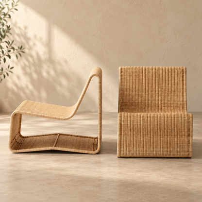 Wicker chairs for Lounge | Cane Chairs for garden - Navya by Akway - Furniture > Chairs