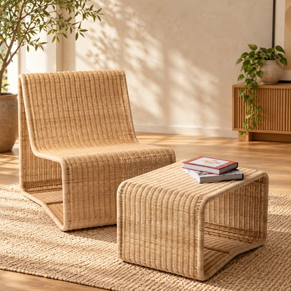 Wicker chairs for Lounge | Cane Chairs for garden - Navya by Akway - Furniture > Chairs