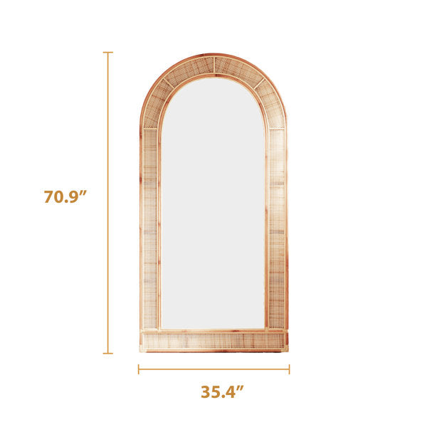 Bamboo Floor Mirror for living room | Cane Floor Mirror | Rattan Mirror -Lalima