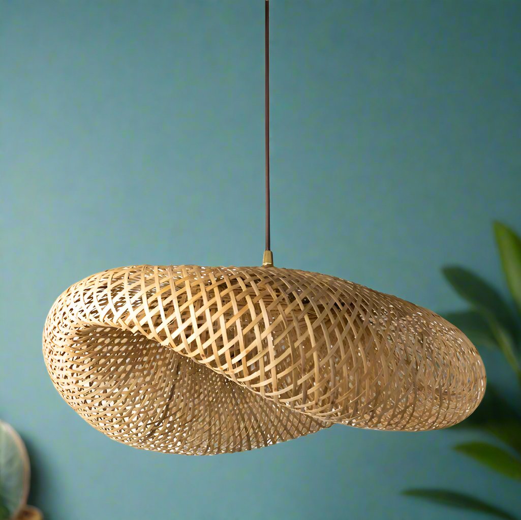 Bamboo Hanging lamp for Living Room | Rattan Pendant light | Cane ceiling light - Krisha