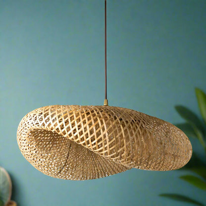 Bamboo Hanging lamp for Living Room | Rattan Pendant light | Cane ceiling light - Krisha