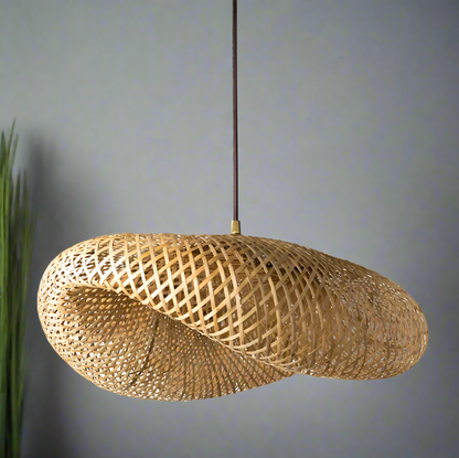Bamboo Hanging lamp for Living Room | Rattan Pendant light | Cane ceiling light - Krisha