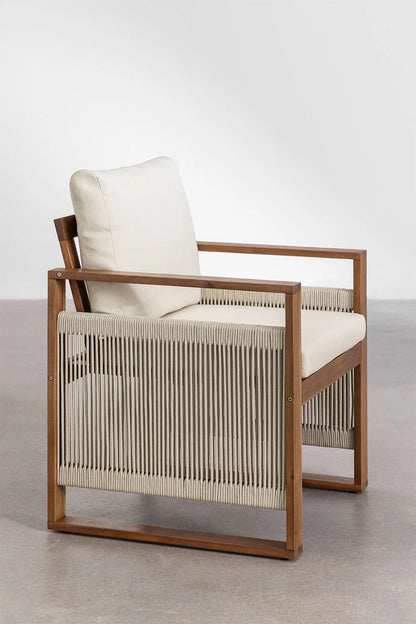 Dining Chair Teak Wood Finish | Woven Garden Chair Teak Wood Finish | Woven Dining chair | Terrace Chair- Advika by Akway
