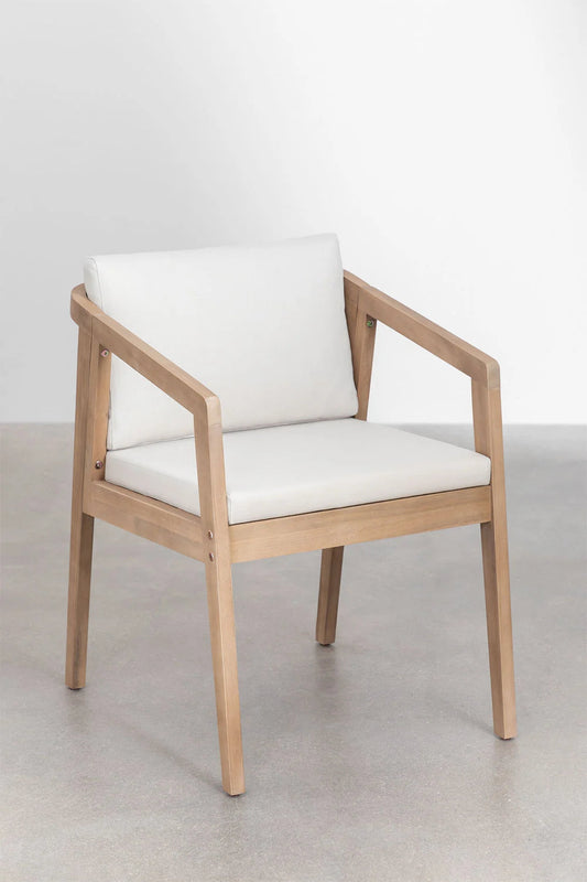 Dining Chair Teak Wood Finish | Woven Garden Chair Teak Wood Finish | Woven Dining chair | Terrace Chair- Anika by Akway